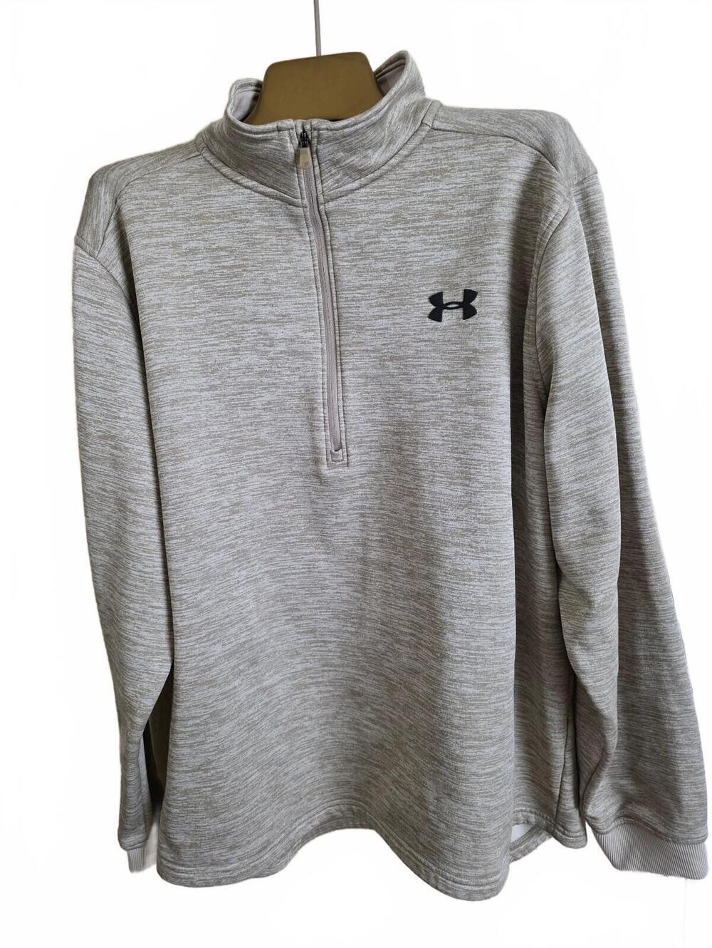 Under Armour Casual Men's XL Light Brown Heathered Quarter Zip Sweatshirt
